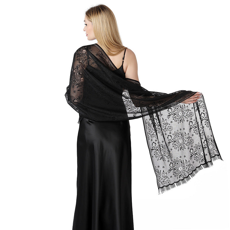 Tie-dye Floral Lace Scarf Shawl