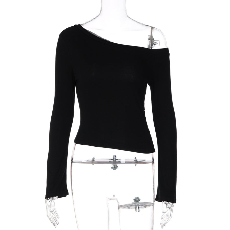 Womens French-style Off-shoulder Long-sleeve Top