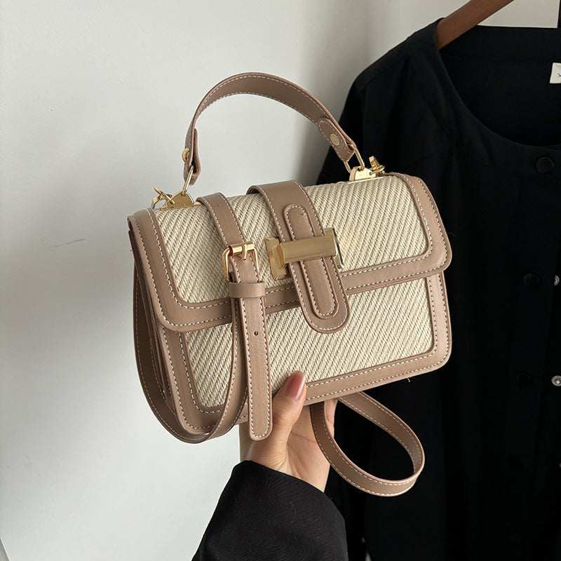 High-end Textured Contrast-color Small Versatile Crossbody