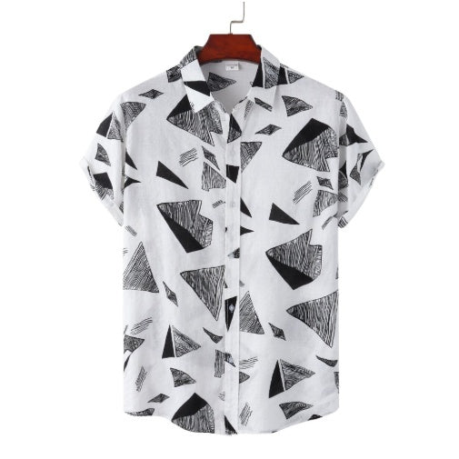 Mens Relaxed-fit Short-sleeve Vintage Shirt