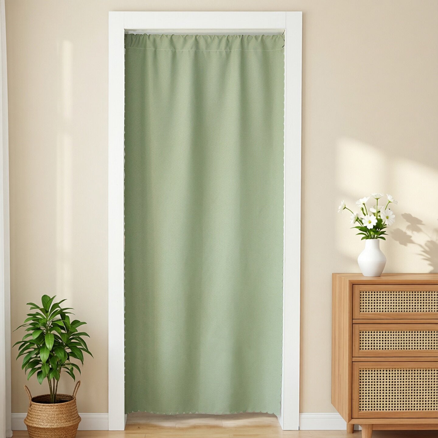 Bedroom Home Hanging Curtain Solid-color Fabric