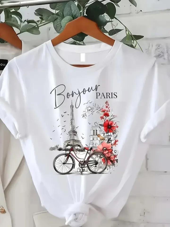 Text-printed Short-sleeved Printed T-shirt