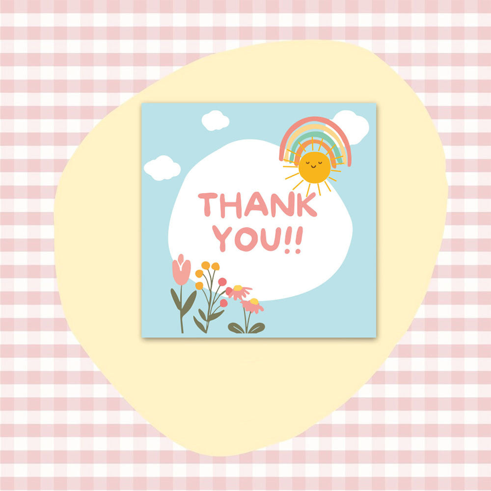 Pcspack Square Simple Thank-you Card Coated Paper Business