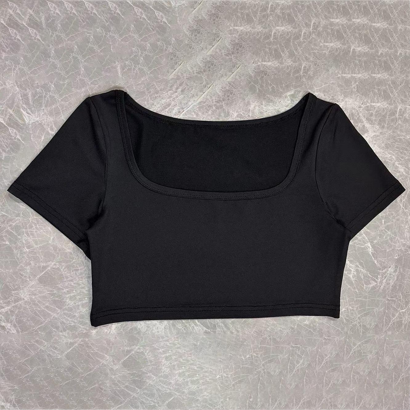 Athleisure Knitted High-Elastic Long-Sleeve T-Shirt Top