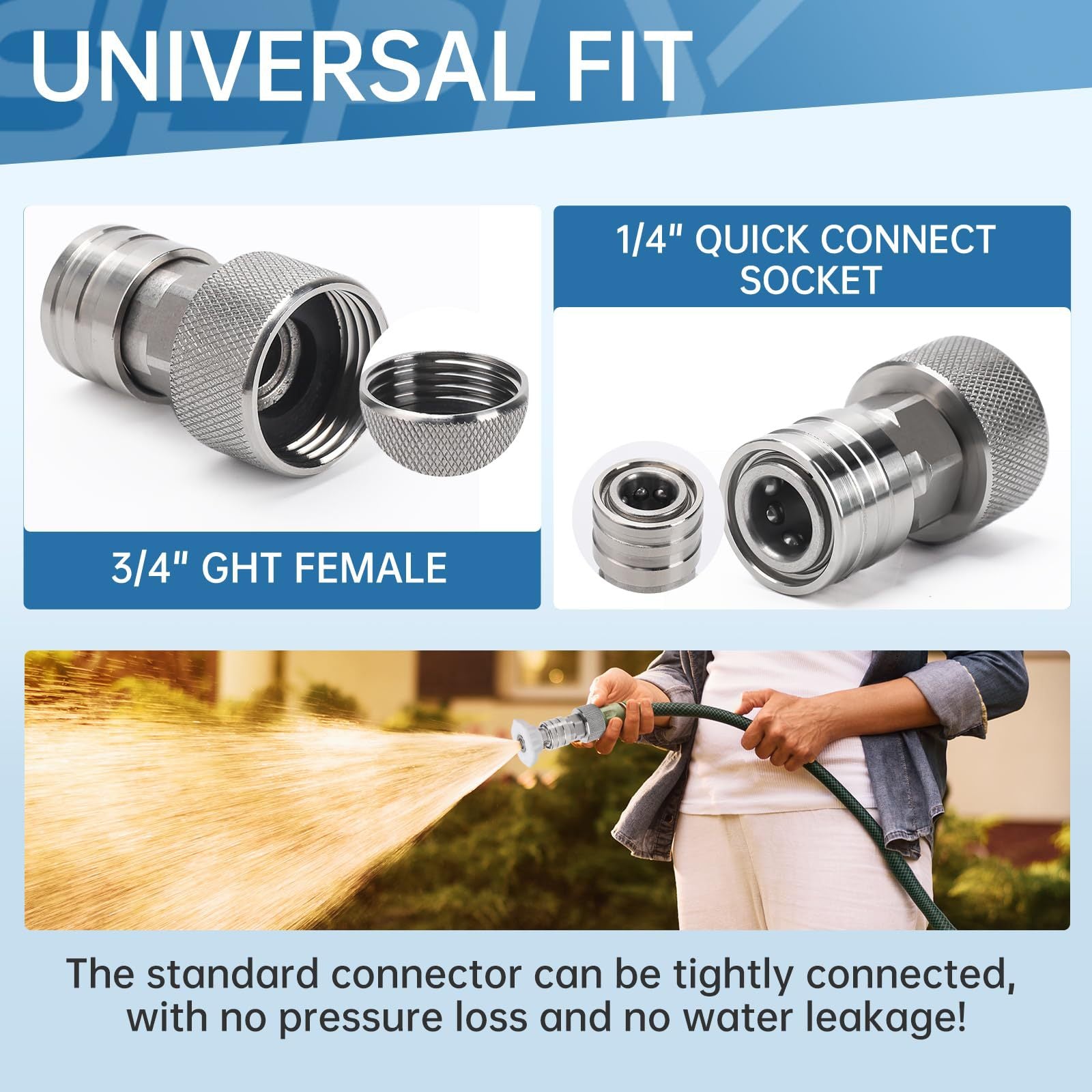 Knurled Conversion Coupling Garden Hose Quick Connect Fitting