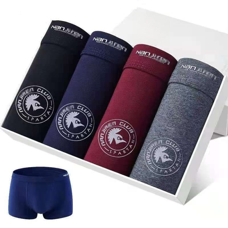 Pack Of 4 Mens Comfortable Breathable Cotton Boxer Briefs With Prints