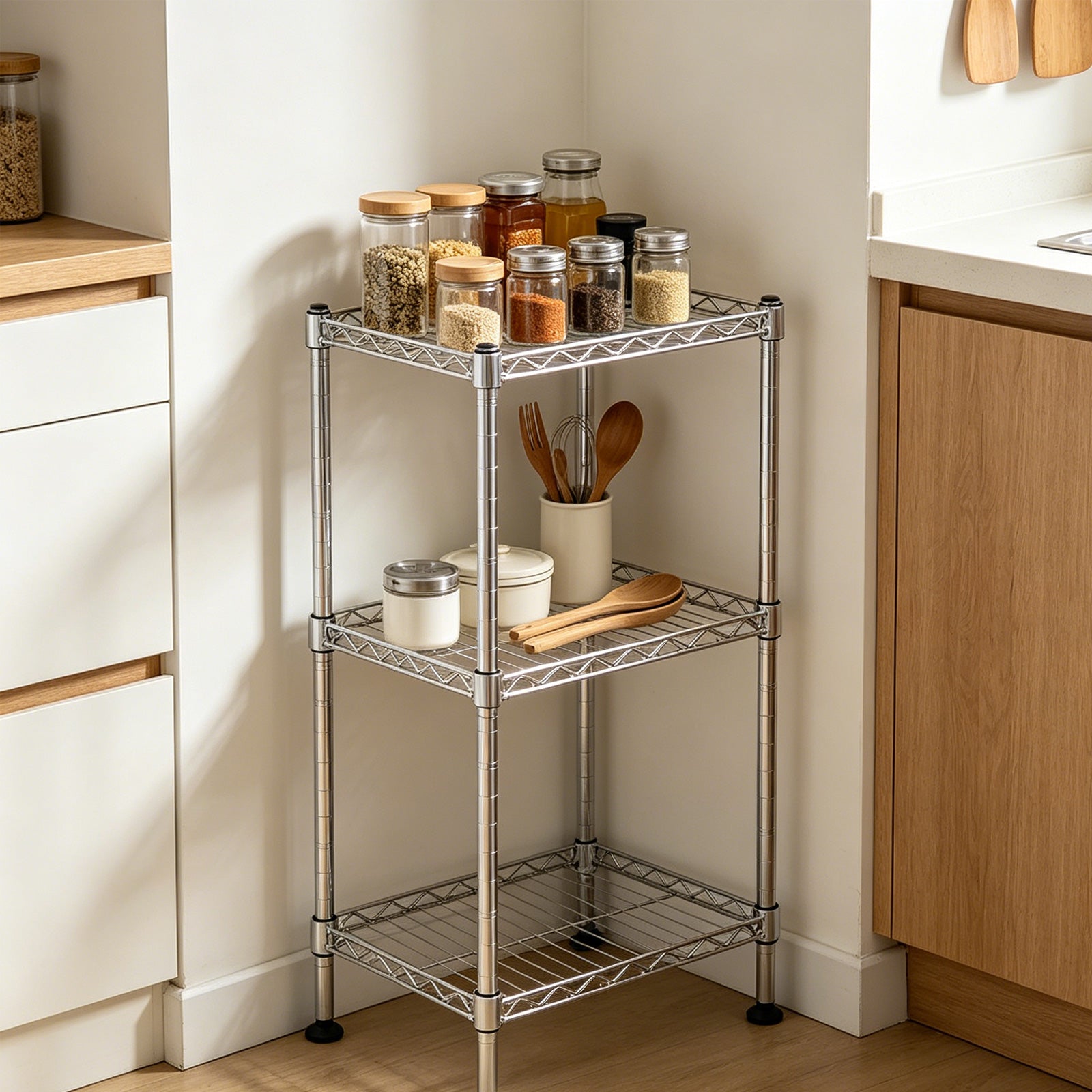 3tier draad schap rek metaal opbergplank kast