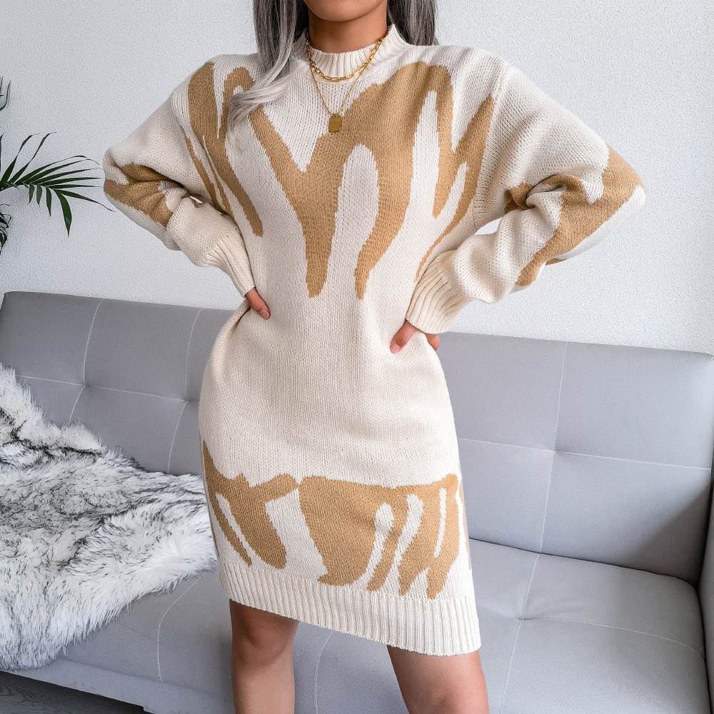 Winter Knit Dress Female Sweaters Long Sleeve