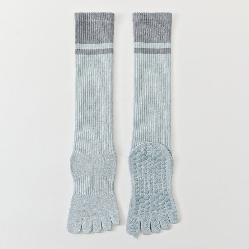Color-blocked Ankle Cuffs Five-finger Yoga Calf Socks