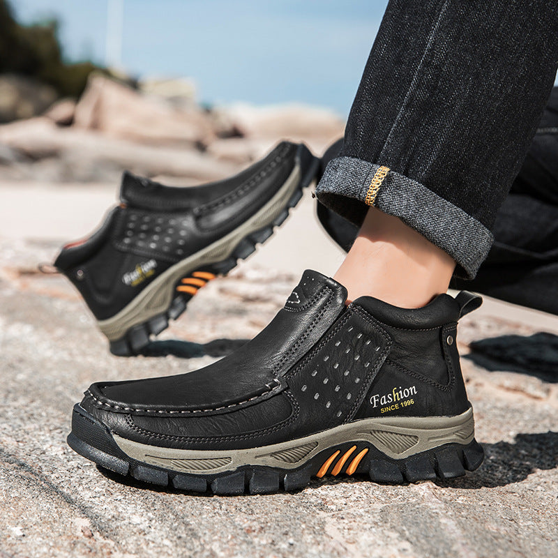 Mens Casual Metal Ankle Boots