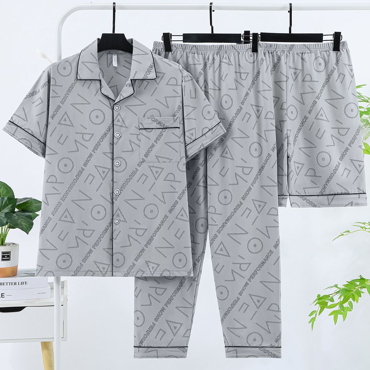 Men's Summer Short-sleeve Pants for Spring and Autumn