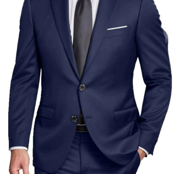 Solid-color Slim-fit Evening Suit Jacket