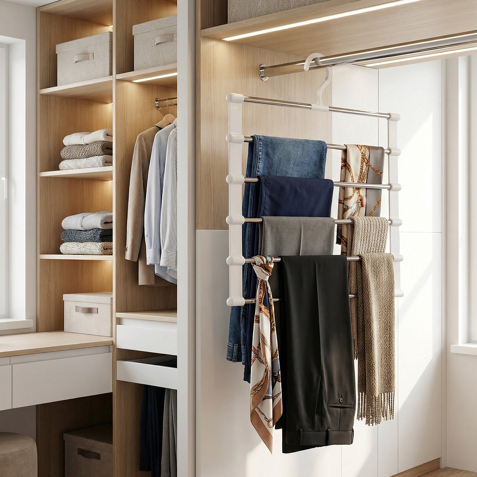 Set 3 ruimtebesparend hangers 7 trouser