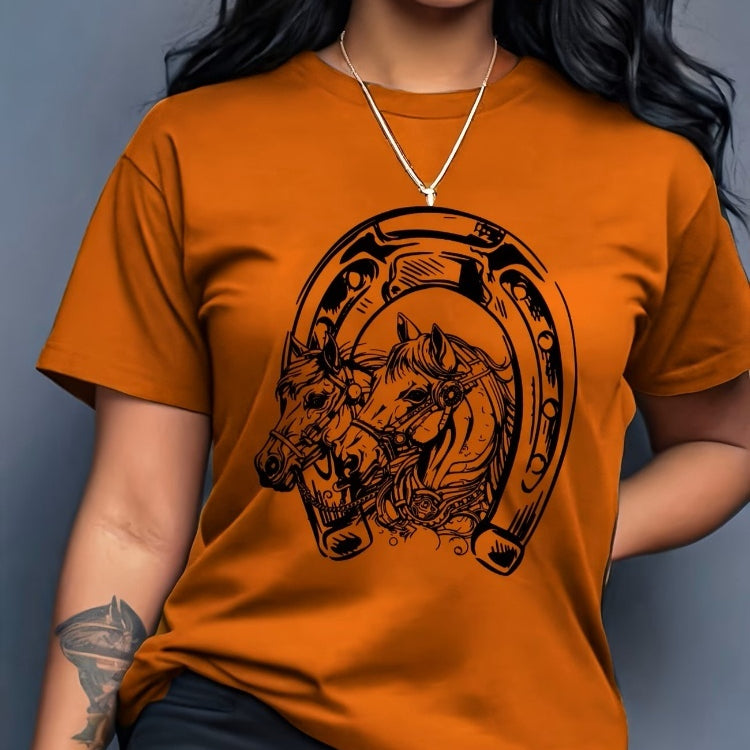 Summer Loose Short Sleeves T-shirt Men's and Women's Round