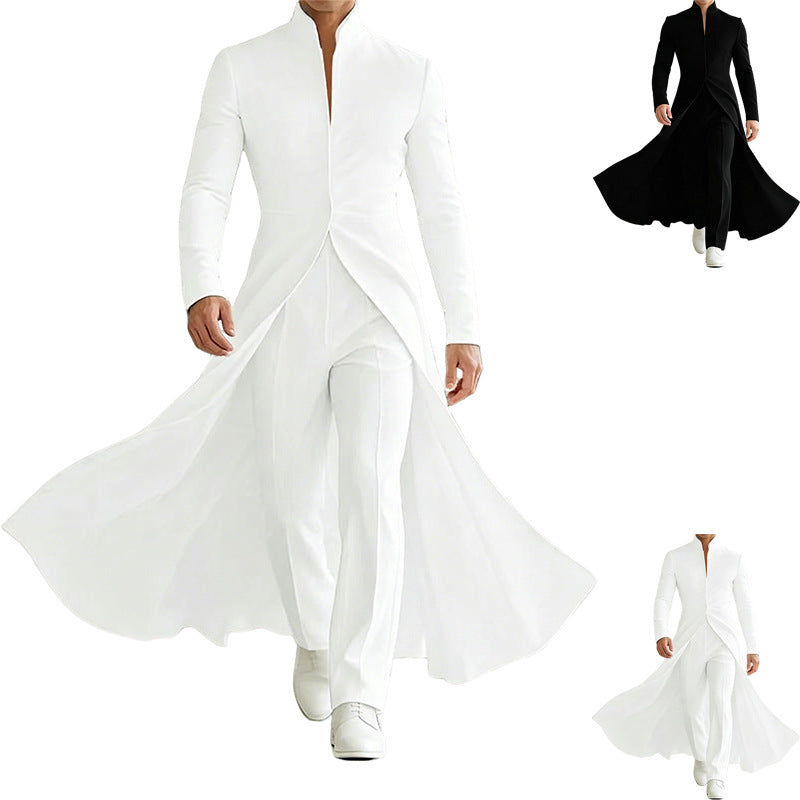 Mens Long Double-wear Blazer with a Notch Lapel