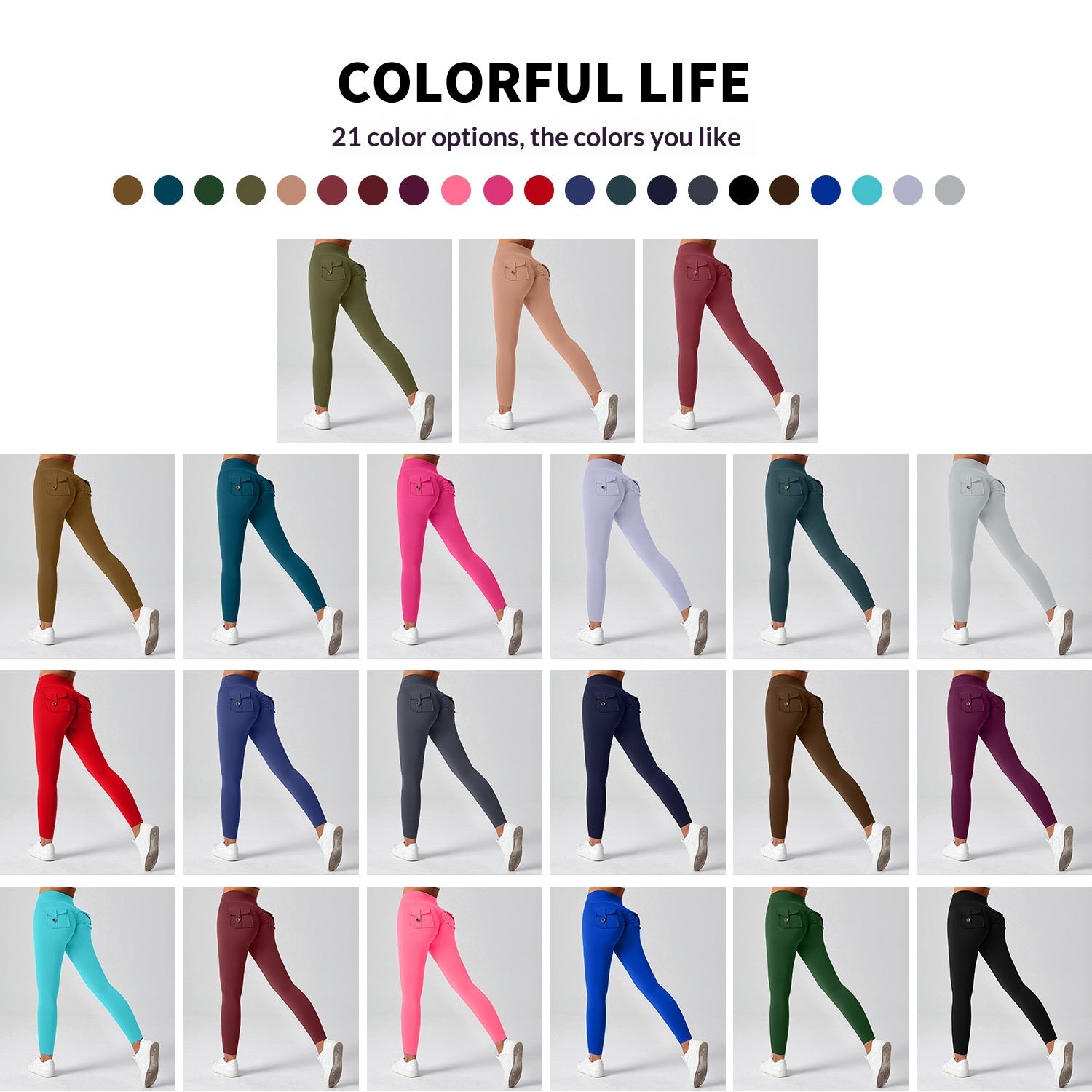 Fitness Yoga Pants For Women High-waisted Butt-lifting Stretchy Form-fitting Workout Tights