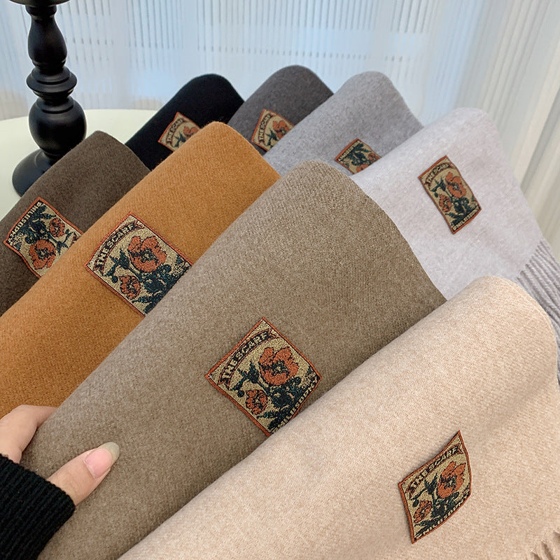 Versatile Solid-Color Warm Scarf For Women