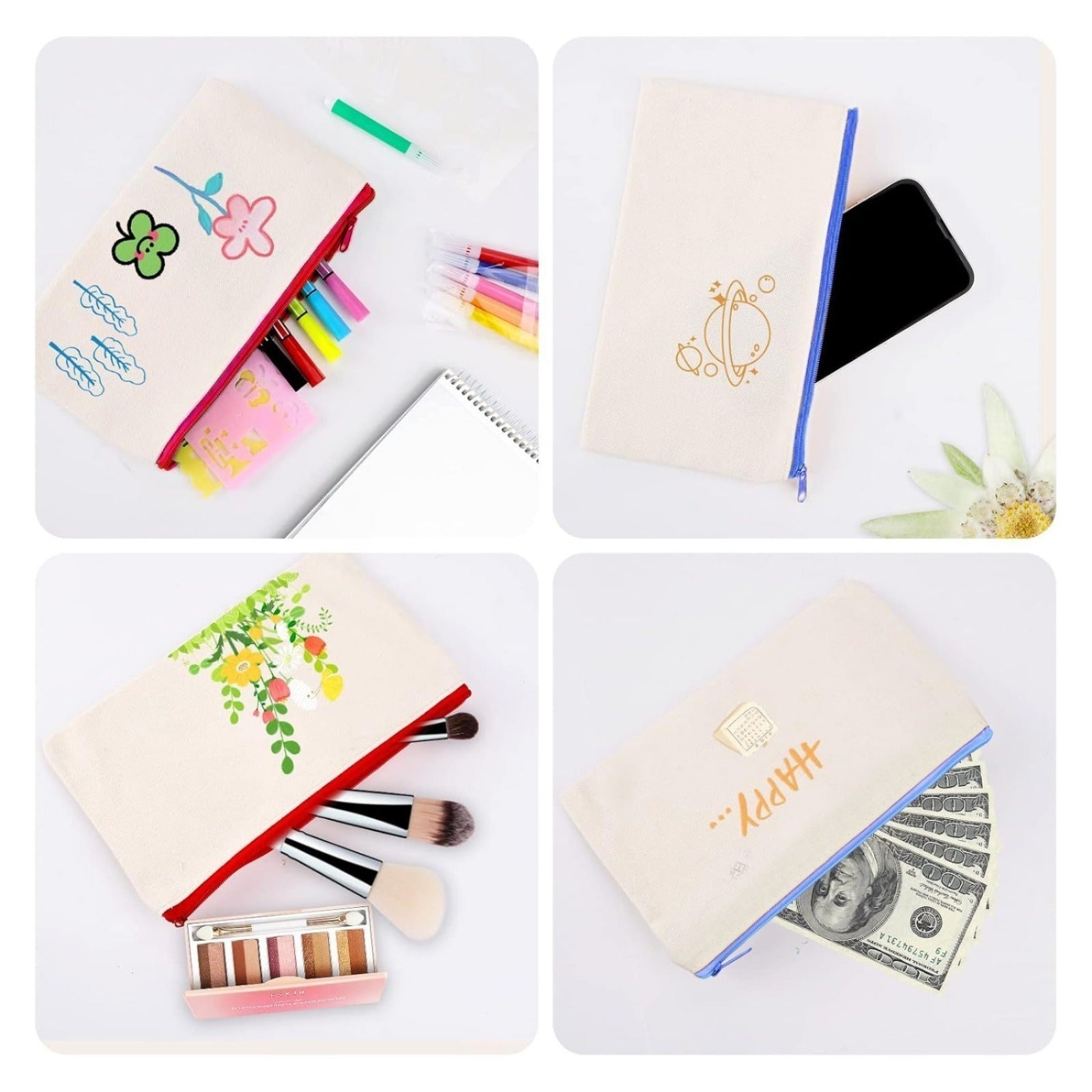 Zelfbouw leeg etui set 5 potlood koffers