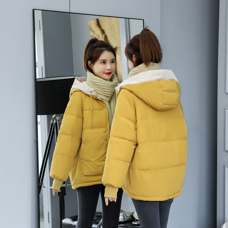 Women's Short, Loose-Fitting, Padded Cotton Jacket Coats