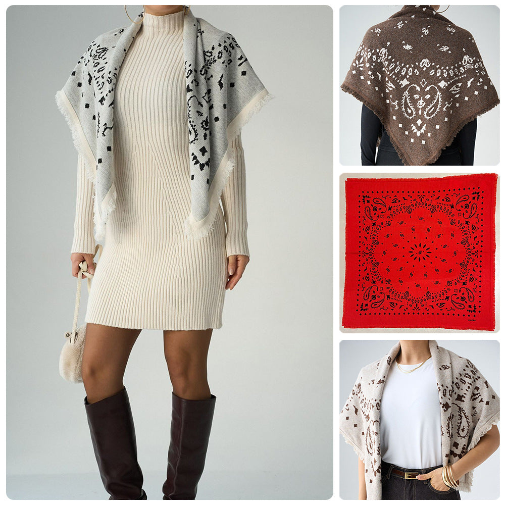 Fashionable Versatile And Elegant Square Scarf