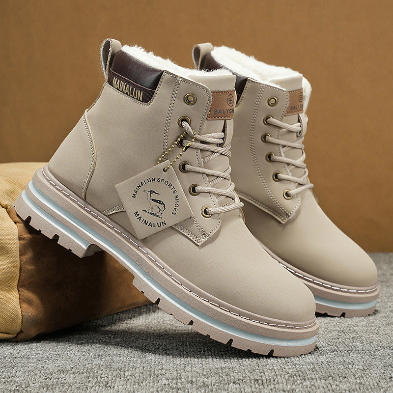Mens Snow Boots with Fleece Lining for Warmth