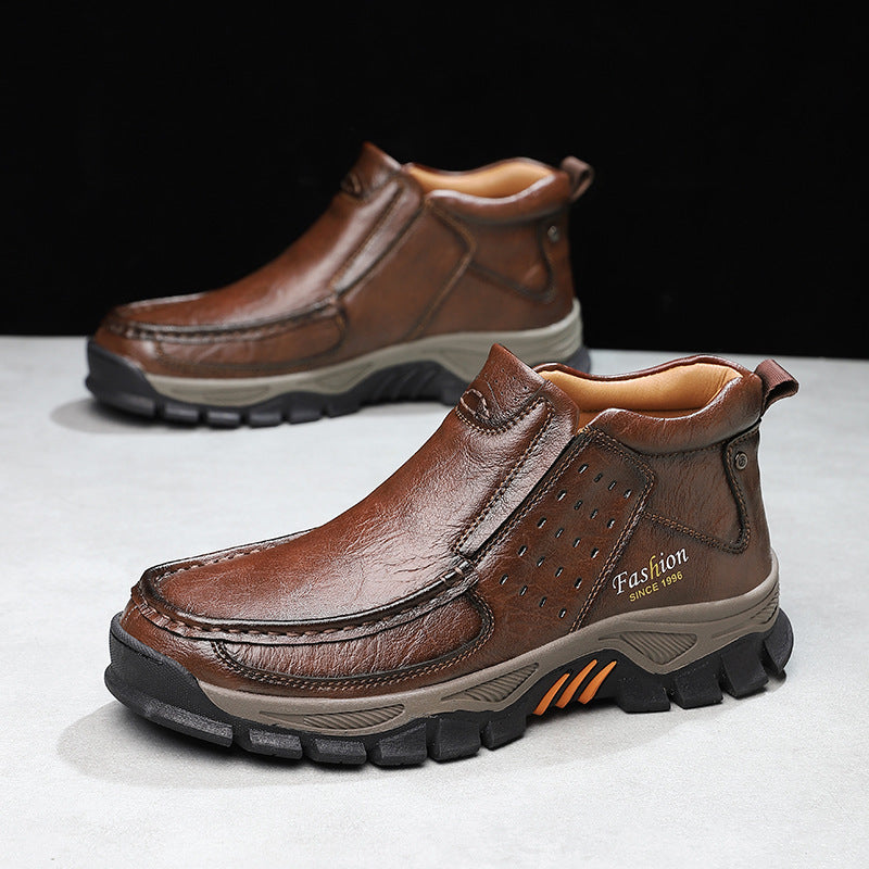 Mens Casual Metal Ankle Boots