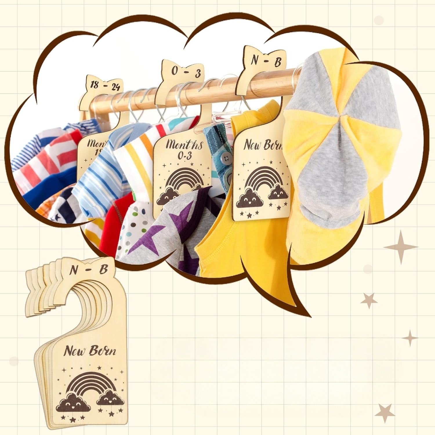 Colorful 6 delig rainbow kleding verdeler set