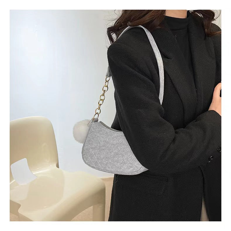 Vintage Felt Crossbody Bag Shoulder for Women