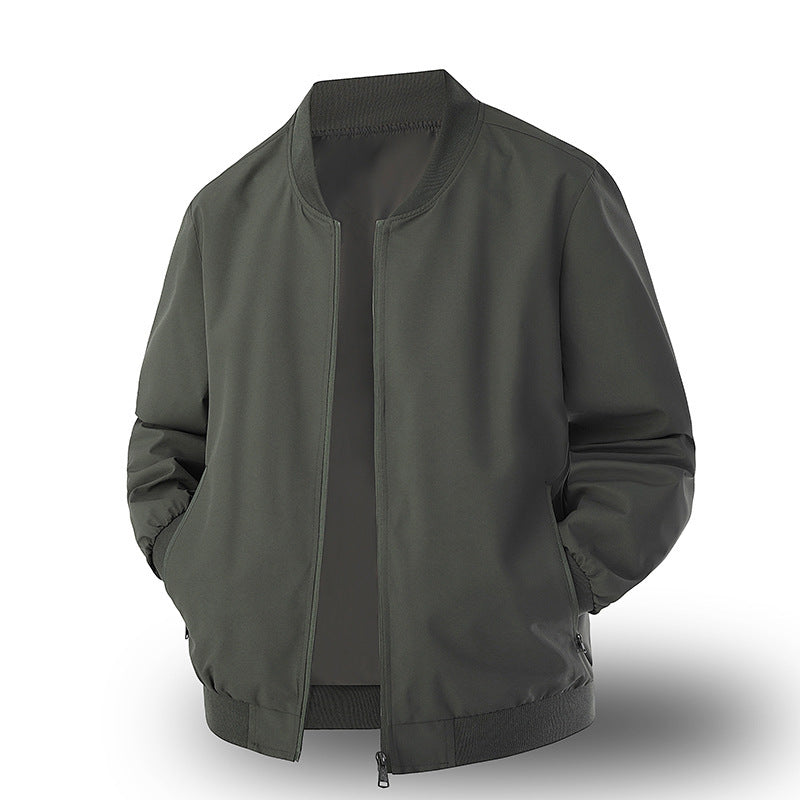 Mens Baseball Jacket Springautumn Trendy Solid Color Relaxed
