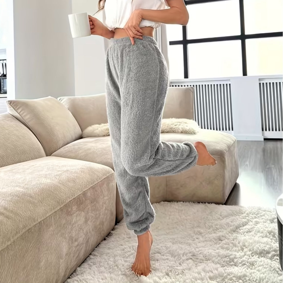 Casual Solid-color Pants Sweatpants Pajama Loungewear