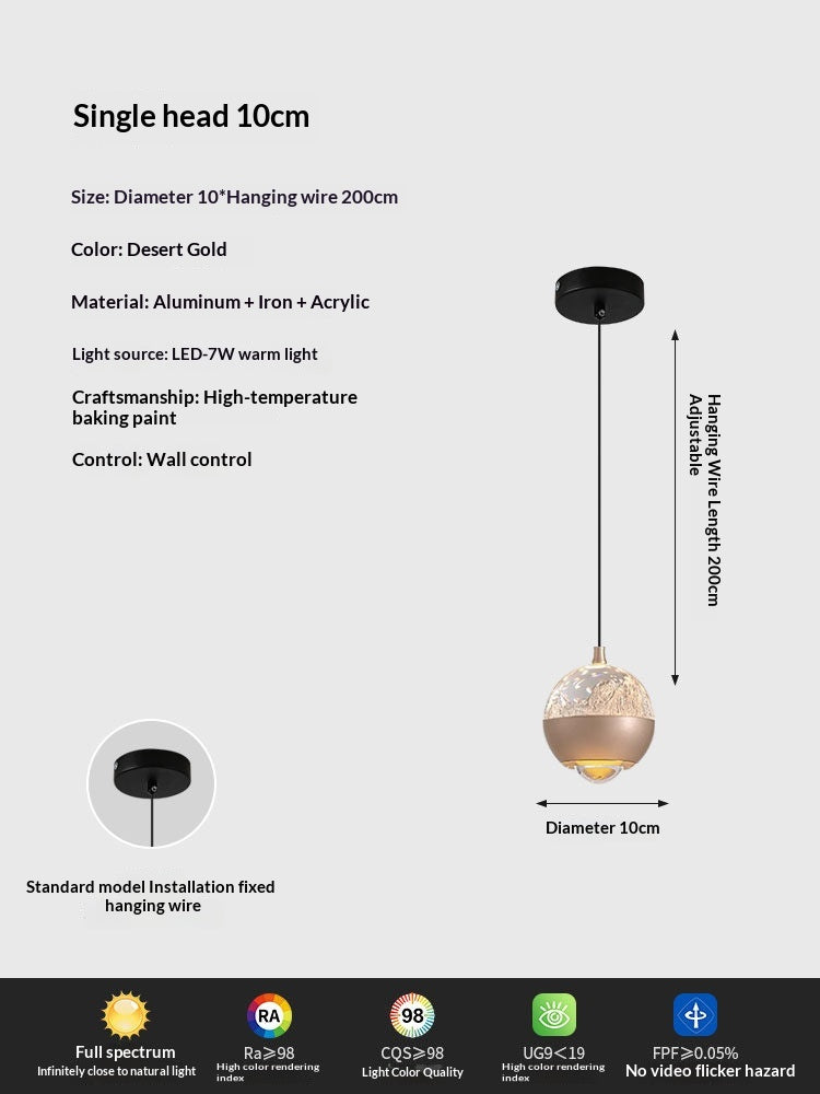 Italian-style Minimalist Bedside Pendant Lightluxury