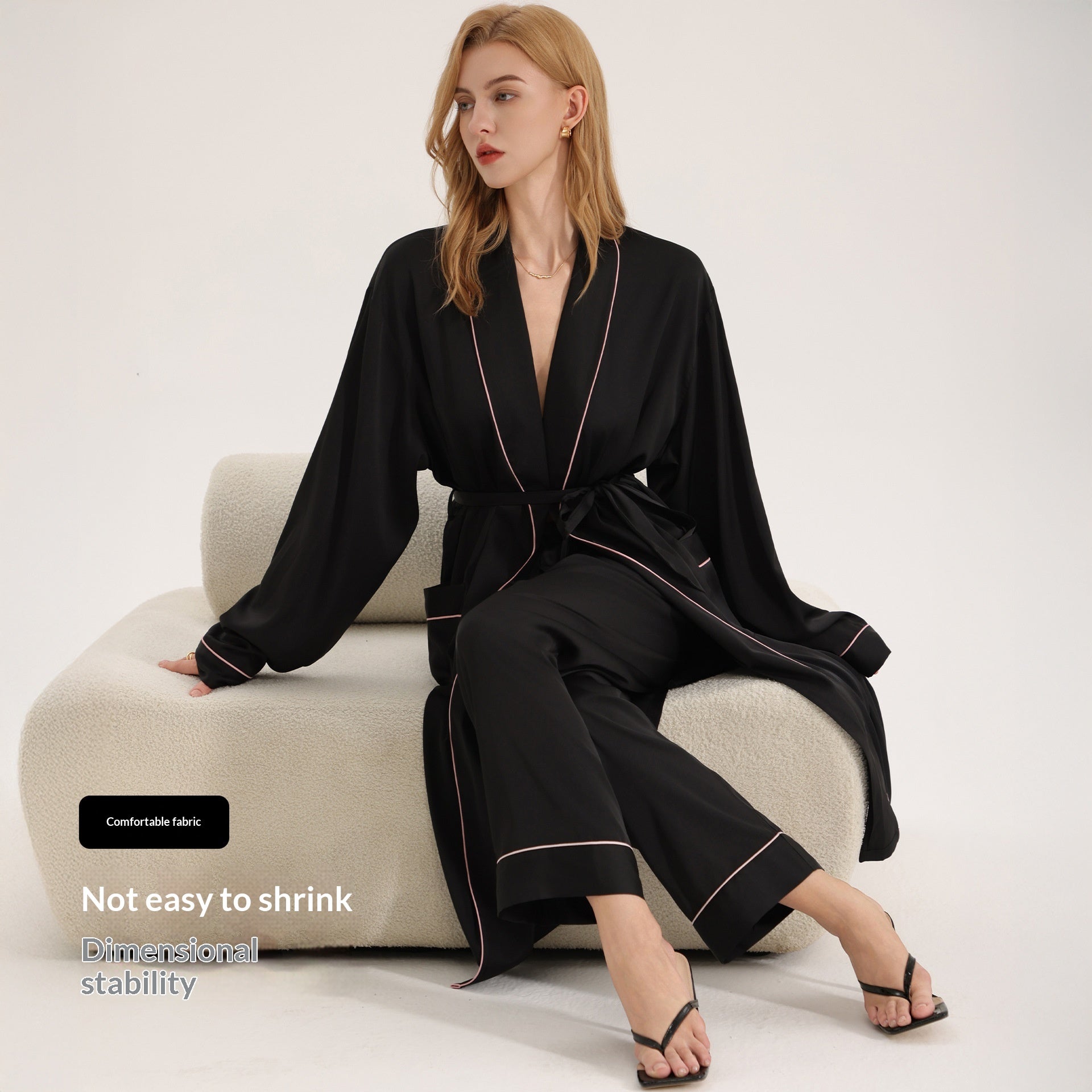 Women Springsummer High-end Loungewear Long-sleeve Robe