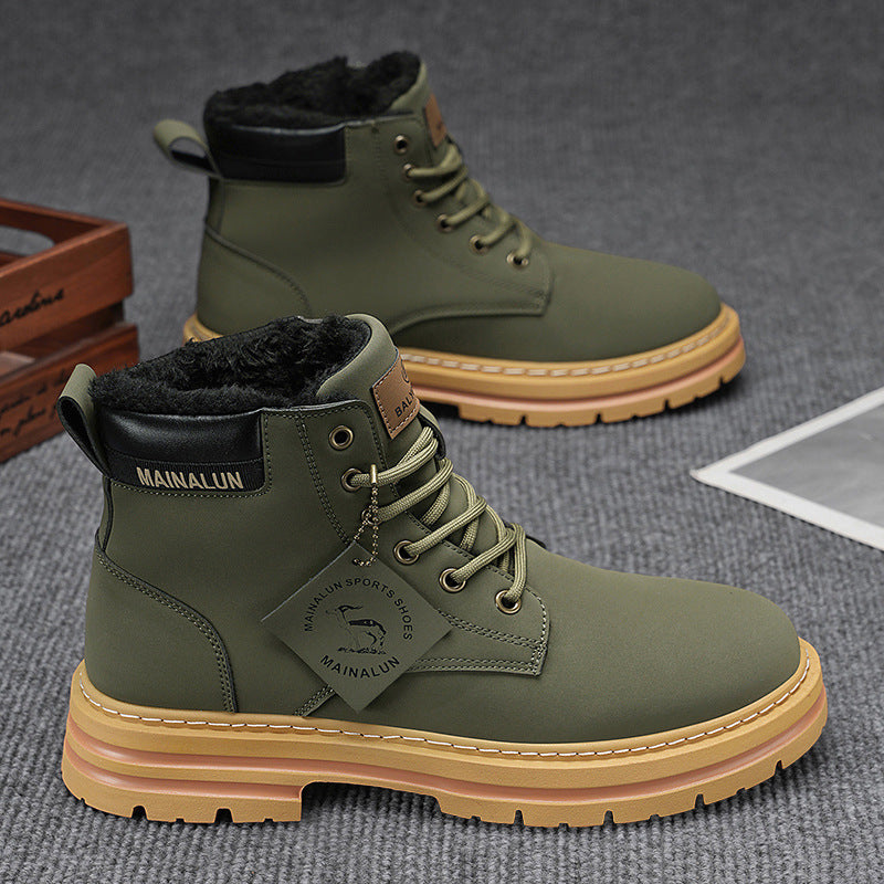 Mens Snow Boots with Fleece Lining for Warmth