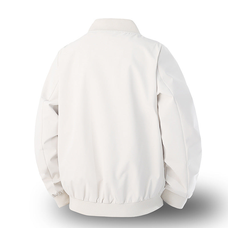 Mens Baseball Jacket Springautumn Trendy Solid Color Relaxed