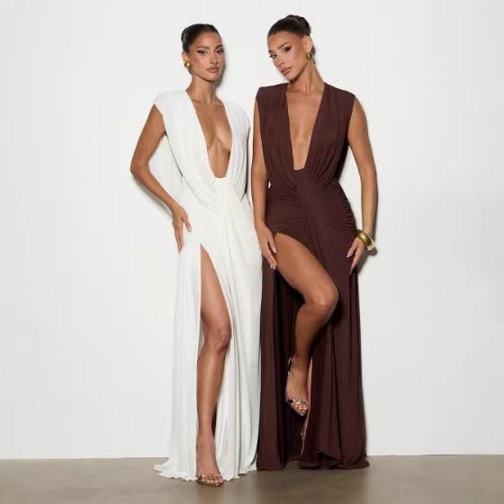 Irregular Draped Pleat Dress For Women