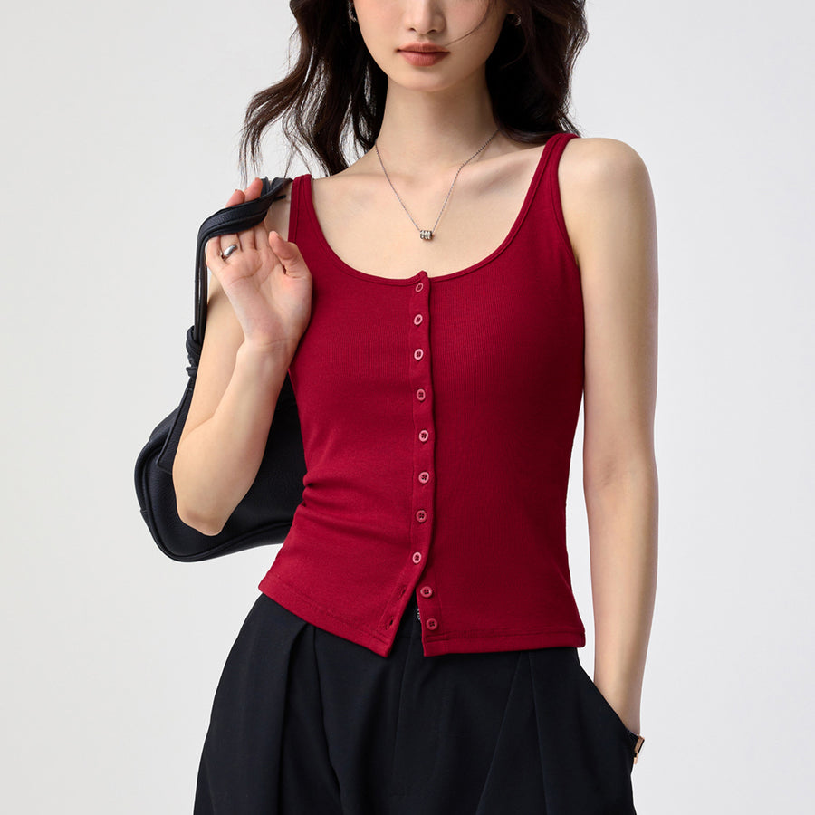 Designer-style Slim-fit Versatile Sleeveless Topperfect For Layering Or Wearing On Its Own
