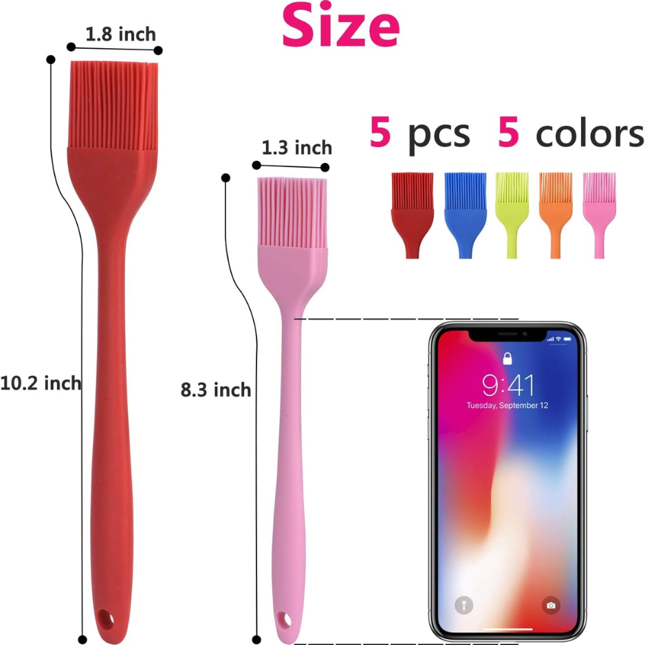 Hhyn 5 set multicolor siliconen basting &