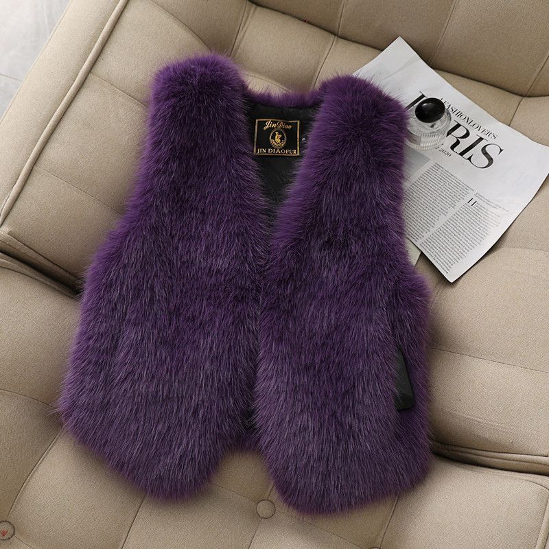 Womens Winter Wool Fur Warm Vest