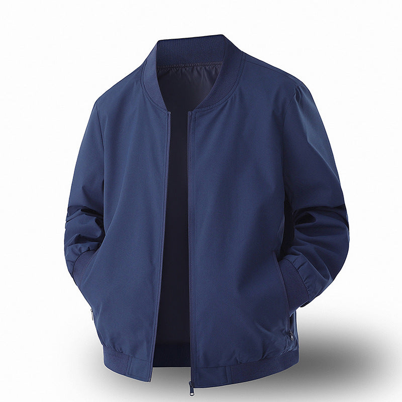Mens Baseball Jacket Springautumn Trendy Solid Color Relaxed
