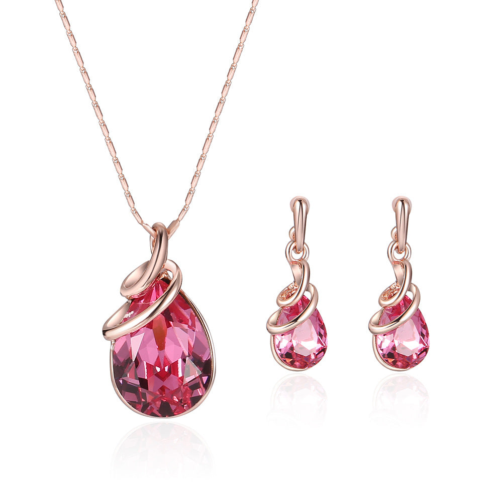 Legering gemstone sieraden set ketting