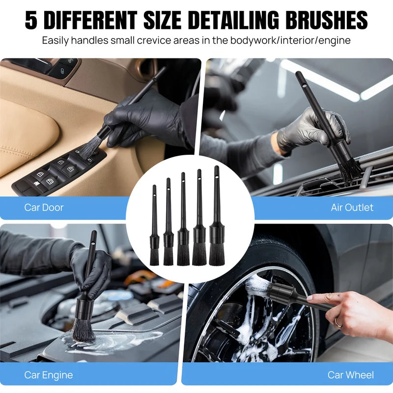 Auto detaillering borstel set brushes schoonmaak voorruit