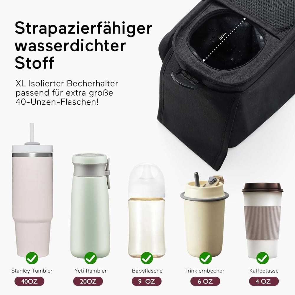 Zwart kinderwagen organizer practical opbergzak benodigdheden