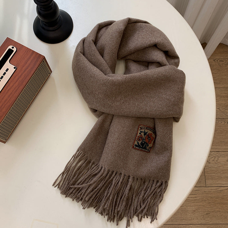 Versatile Solid-Color Warm Scarf For Women