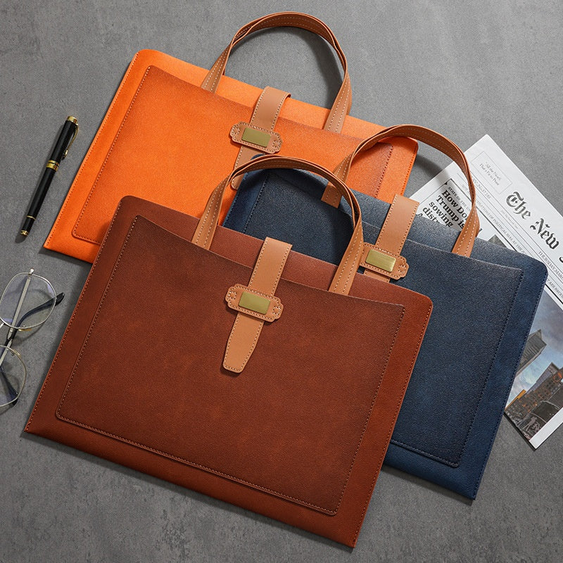 A4 Document Folder Leather Handheld Document Bag