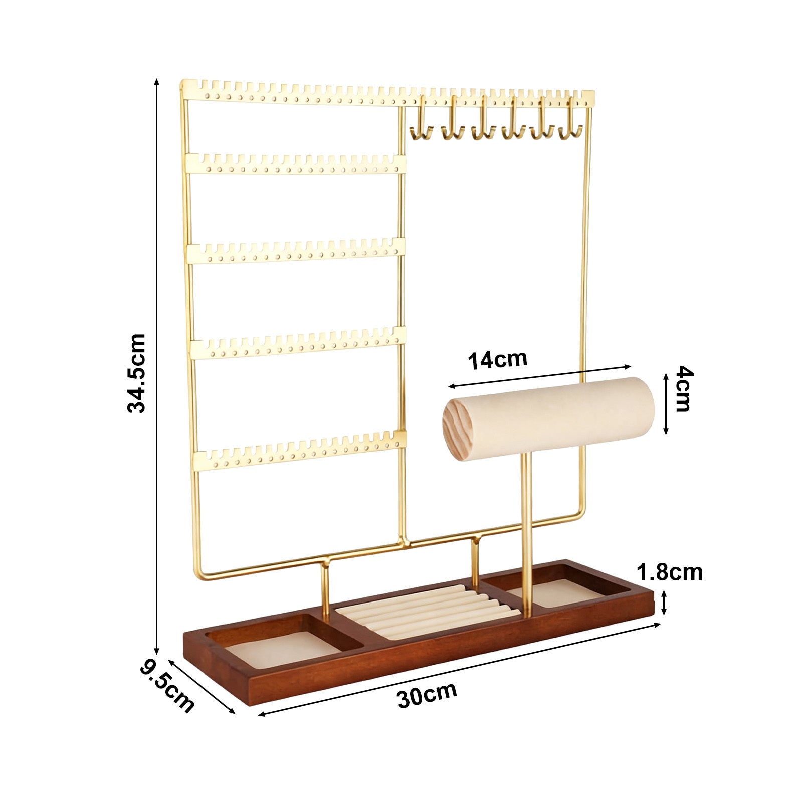 5 laags sieradenorganizer houten voet