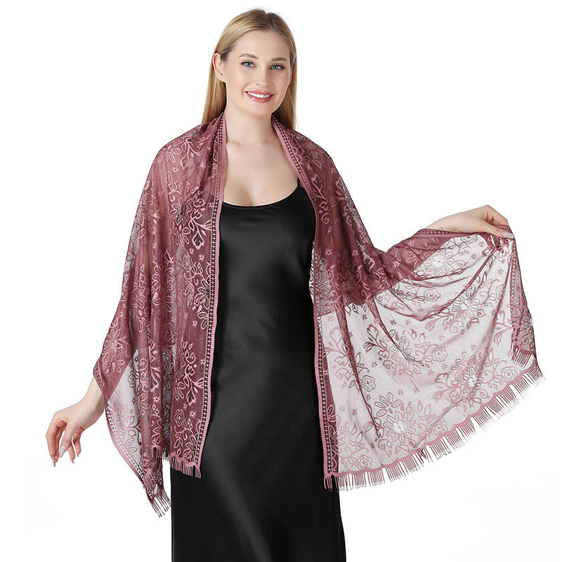 Tie-dye Floral Lace Scarf Shawl