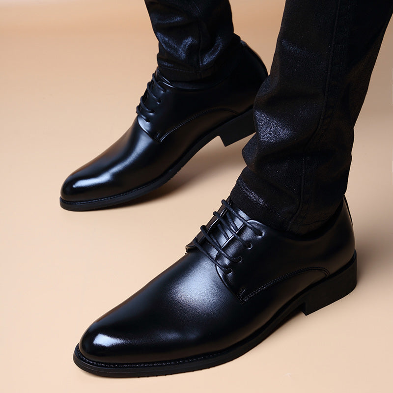 Mens British-style Casual Pointed-toe Lace-up