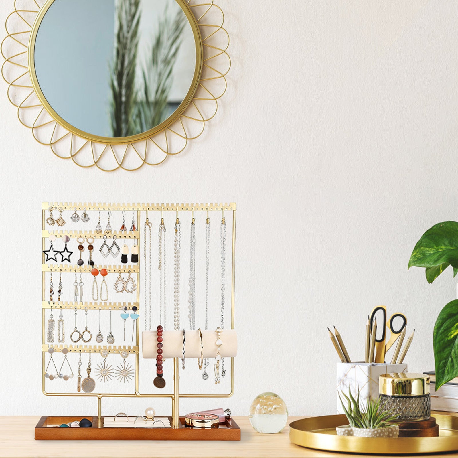 5 laags sieradenorganizer houten voet